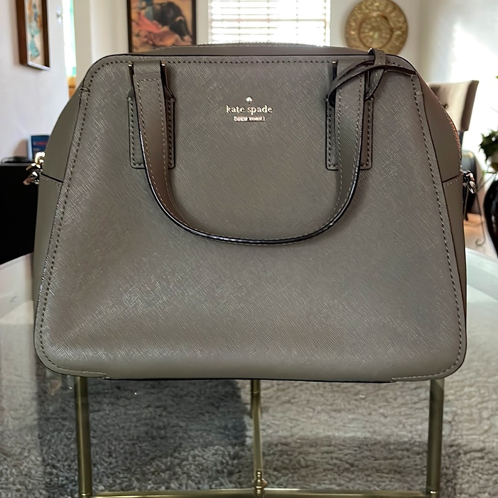 Kate Spade Leather Handbag in Olive w/ Gold Accents